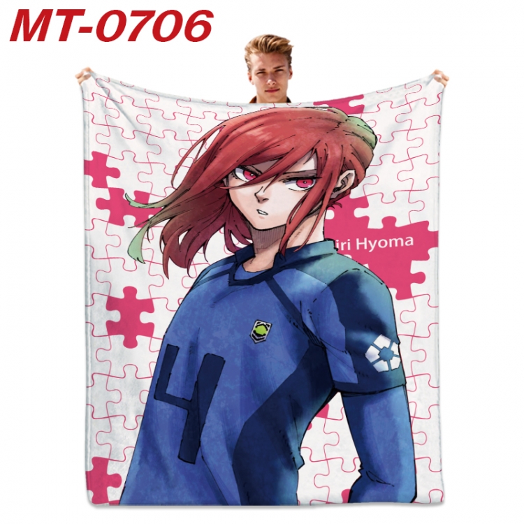BLUE LOCK   Anime flannel blanket air conditioner quilt double-sided printing 100x135cm MT-0706