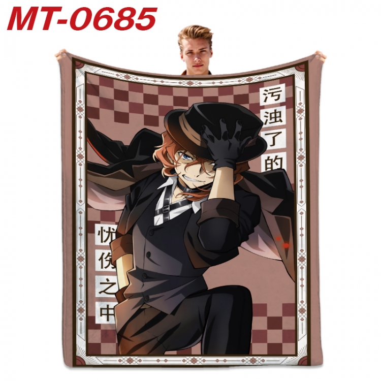 Bungo Stray Dogs  Anime flannel blanket air conditioner quilt double-sided printing 100x135cm  MT-0685