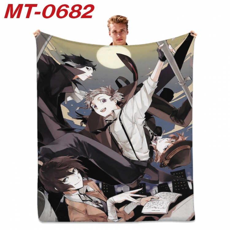 Bungo Stray Dogs  Anime flannel blanket air conditioner quilt double-sided printing 100x135cm MT-0682