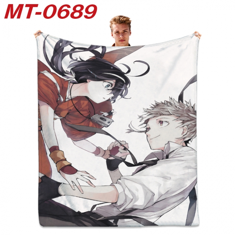 Bungo Stray Dogs  Anime flannel blanket air conditioner quilt double-sided printing 100x135cm  MT-0689