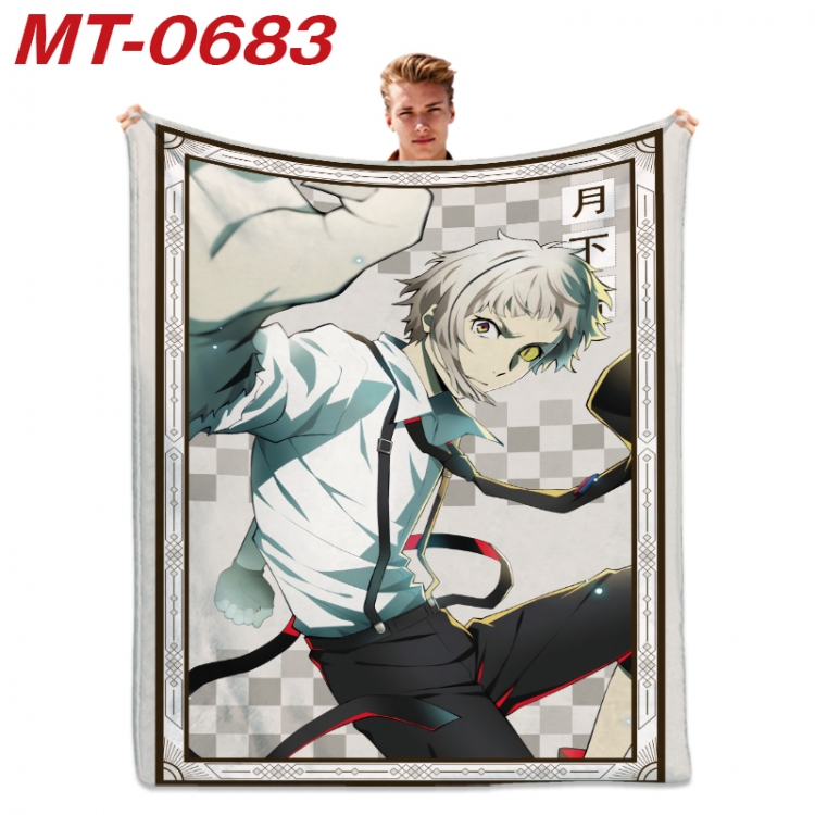 Bungo Stray Dogs  Anime flannel blanket air conditioner quilt double-sided printing 100x135cm  MT-0683