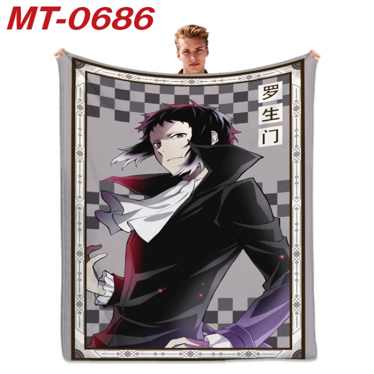 Bungo Stray Dogs  Anime flannel blanket air conditioner quilt double-sided printing 100x135cm  MT-0686