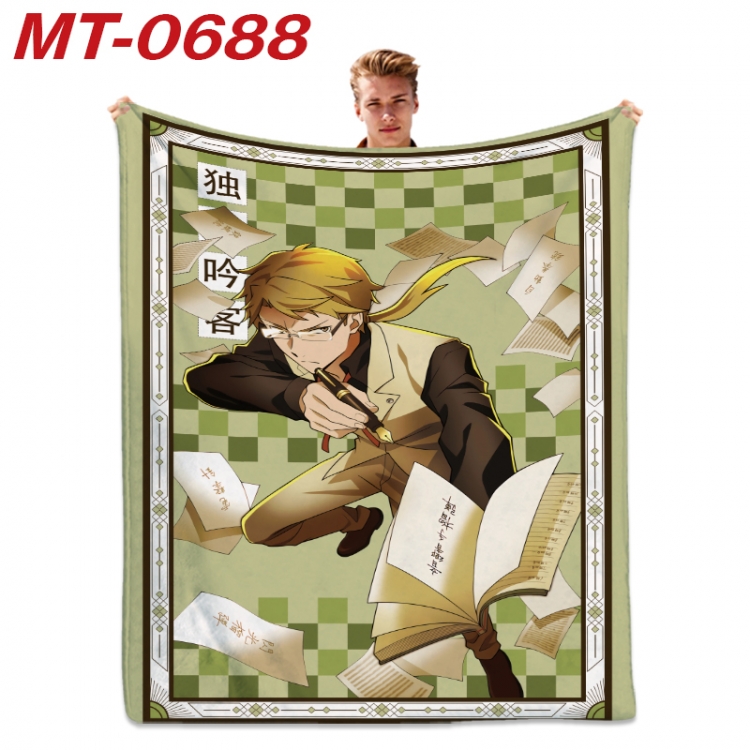 Bungo Stray Dogs  Anime flannel blanket air conditioner quilt double-sided printing 100x135cm MT-0688
