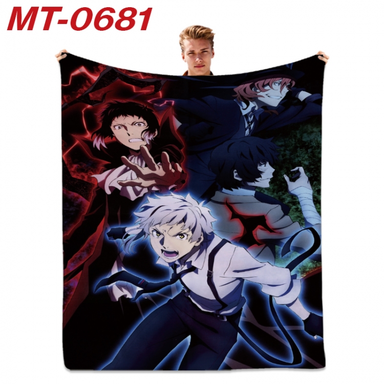 Bungo Stray Dogs  Anime flannel blanket air conditioner quilt double-sided printing 100x135cm MT-0681