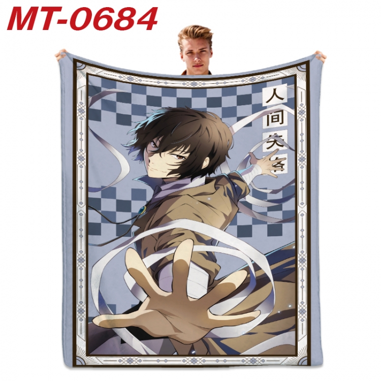 Bungo Stray Dogs  Anime flannel blanket air conditioner quilt double-sided printing 100x135cm  MT-0684