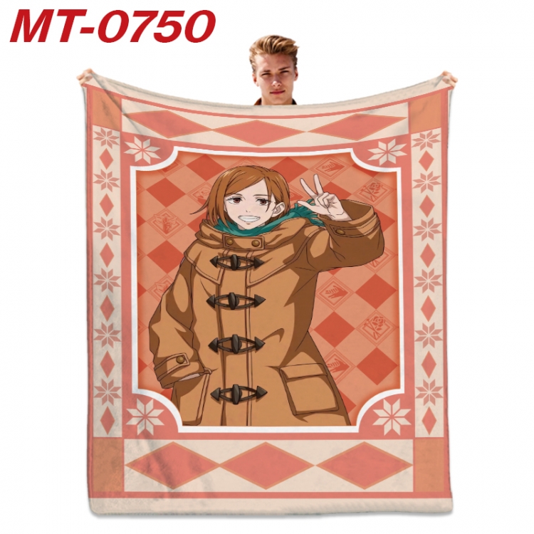 Jujutsu Kaisen Anime flannel blanket air conditioner quilt double-sided printing 100x135cm  MT-0750