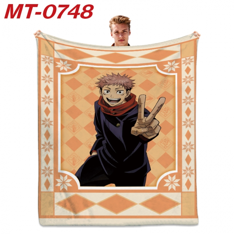 Jujutsu Kaisen Anime flannel blanket air conditioner quilt double-sided printing 100x135cm  MT-0748