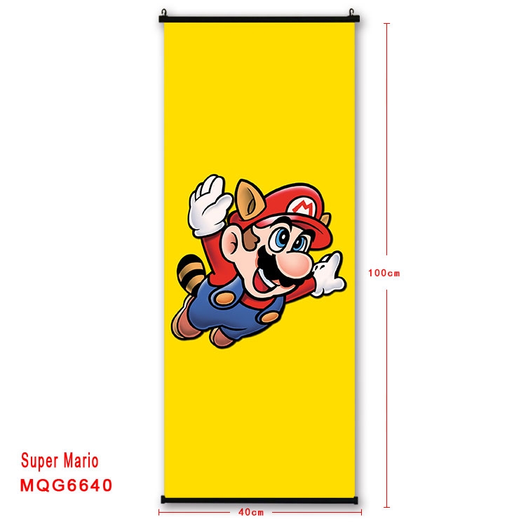 Super Mario  Anime black Plastic rod Cloth painting Wall Scroll 40X100CM  MQG-6640