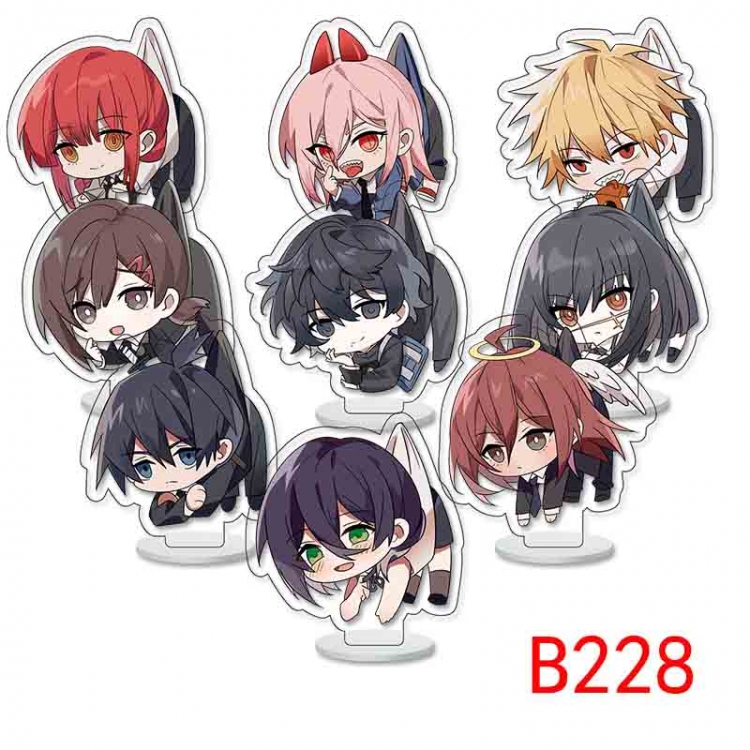 Chainsaw man Anime Character acrylic Small Standing Plates  Keychain 6cm a set of 9 B228