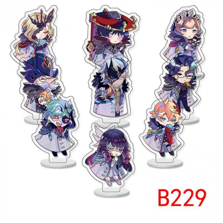 Genshin Impact Anime Character acrylic Small Standing Plates  Keychain 6cm a set of 9 B229