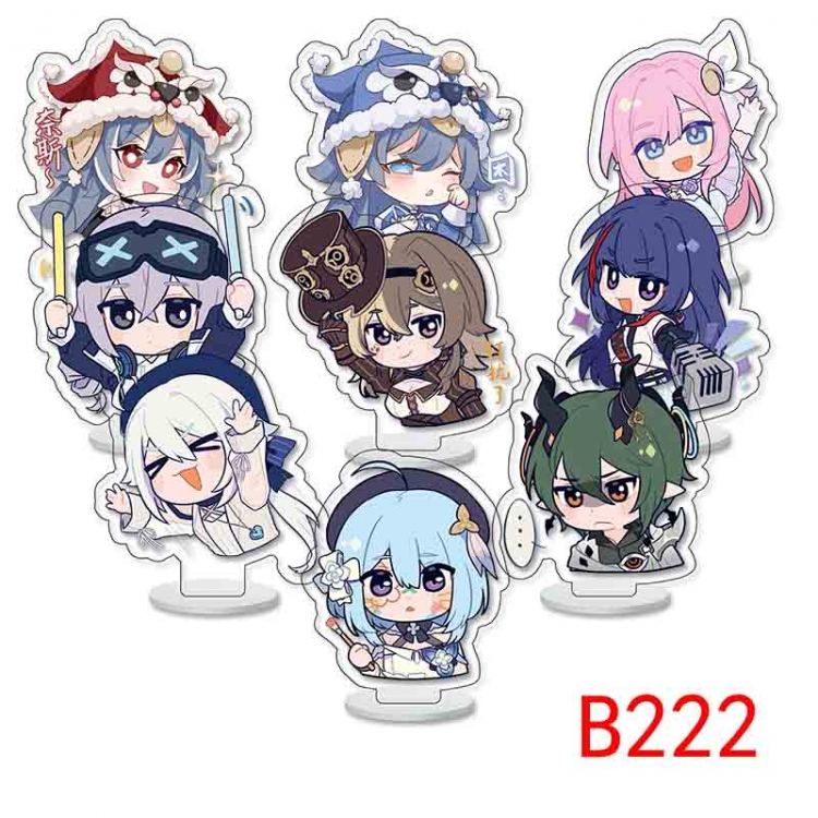 Honkai: Star Rail Anime Character acrylic Small Standing Plates  Keychain 6cm a set of 9 B222