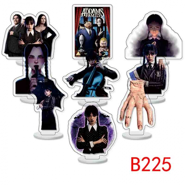 The Addams Family Anime Character acrylic Small Standing Plates  Keychain 6cm a set of 9 B225