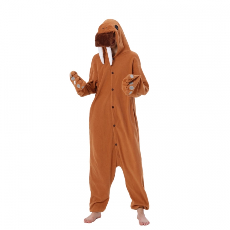 walrus Animal cartoon series COS performance suit, fleece one piece pajamas from S to XL