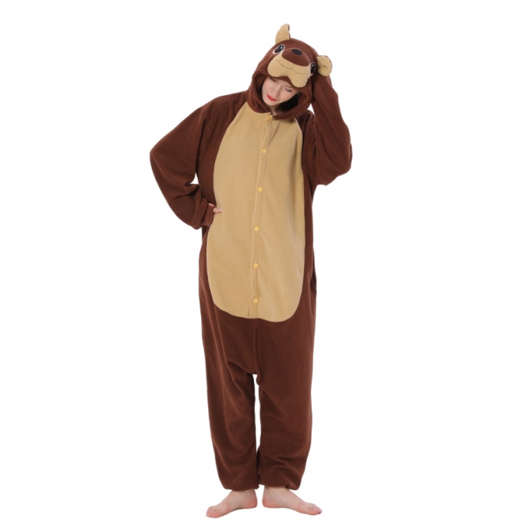 Teddy Bear Animal cartoon series COS performance suit, fleece one piece pajamas from S to XL