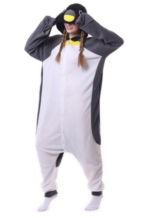 penguin Animal cartoon series COS performance suit, fleece one piece pajamas from S to XL