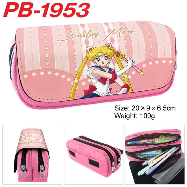 sailormoon Anime double-layer pu leather printing pencil case 20x9x6.5cm  PB-1953