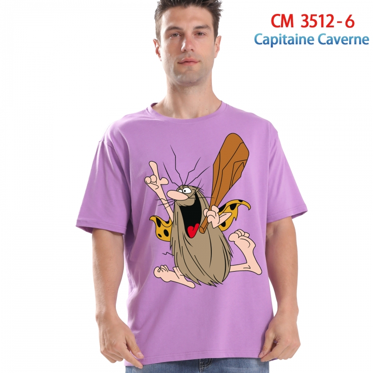 Capitaine Caverne Printed short-sleeved cotton T-shirt from S to 4XL 3512-6