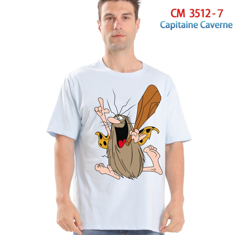 Capitaine Caverne Printed short-sleeved cotton T-shirt from S to 4XL 3512-7