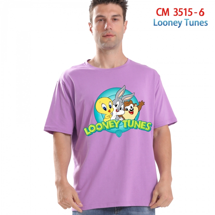 Looney Tunes Printed short-sleeved cotton T-shirt from S to 4XL  3515-6