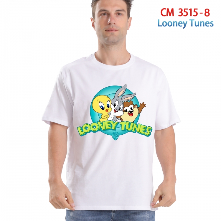 Looney Tunes Printed short-sleeved cotton T-shirt from S to 4XL 3515-8