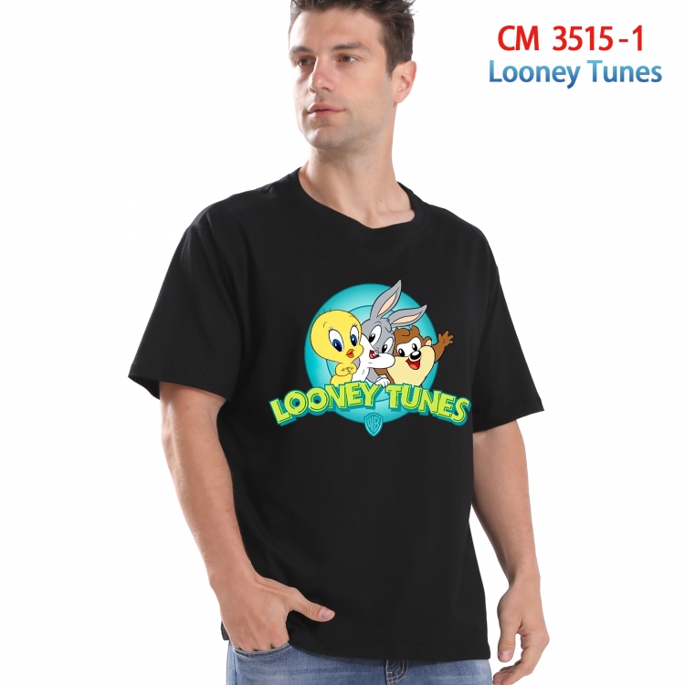 Looney Tunes Printed short-sleeved cotton T-shirt from S to 4XL 3515-1