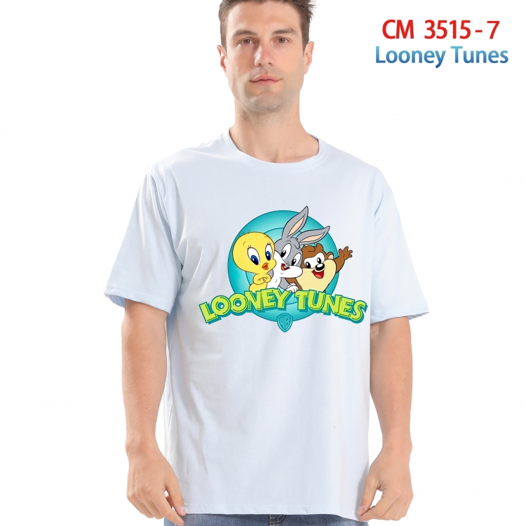 Looney Tunes Printed short-sleeved cotton T-shirt from S to 4XL 3515-7