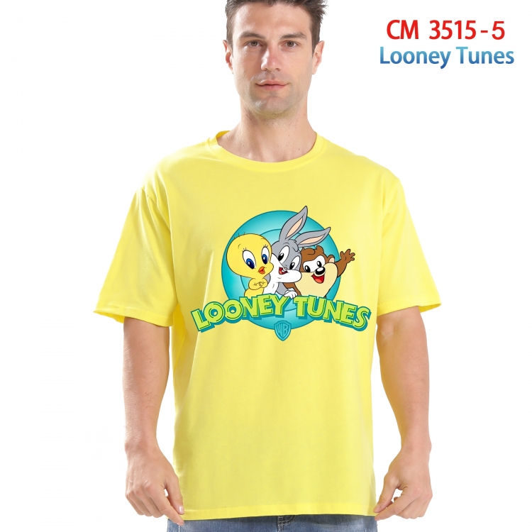 Looney Tunes Printed short-sleeved cotton T-shirt from S to 4XL  3515-5