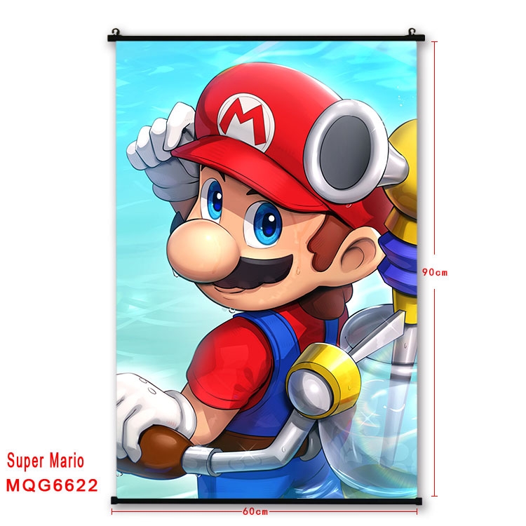 Super Mario Anime black Plastic rod Cloth painting Wall Scroll 60X90CM MQG-6622