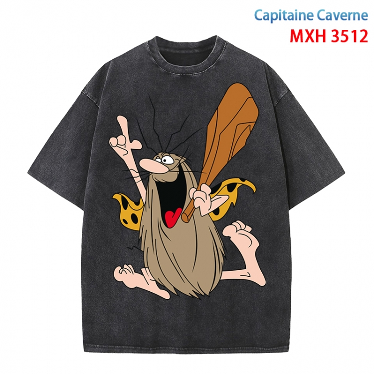 Capitaine Caverne Anime peripheral pure cotton washed and worn T-shirt from S to 4XL MXH-3512