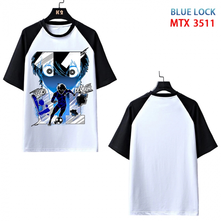 BLUE LOCK Anime raglan sleeve cotton T-shirt from XS to 3XL MTX511