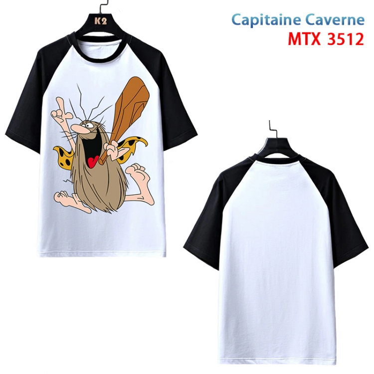 Capitaine Caverne Anime raglan sleeve cotton T-shirt from XS to 3XL  MTX512