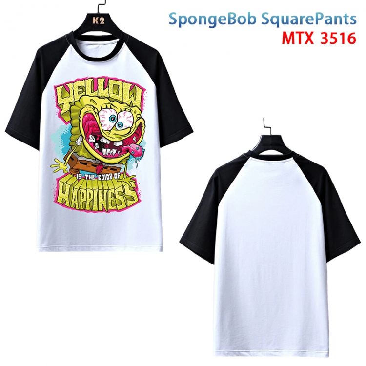 SpongeBob Anime raglan sleeve cotton T-shirt from XS to 3XL MTX516