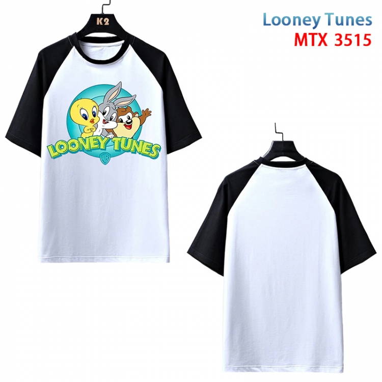 Looney Tunes Anime raglan sleeve cotton T-shirt from XS to 3XL  MTX515