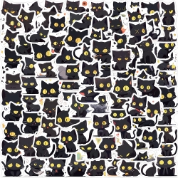 Black Cat  Doodle stickers Wat...
