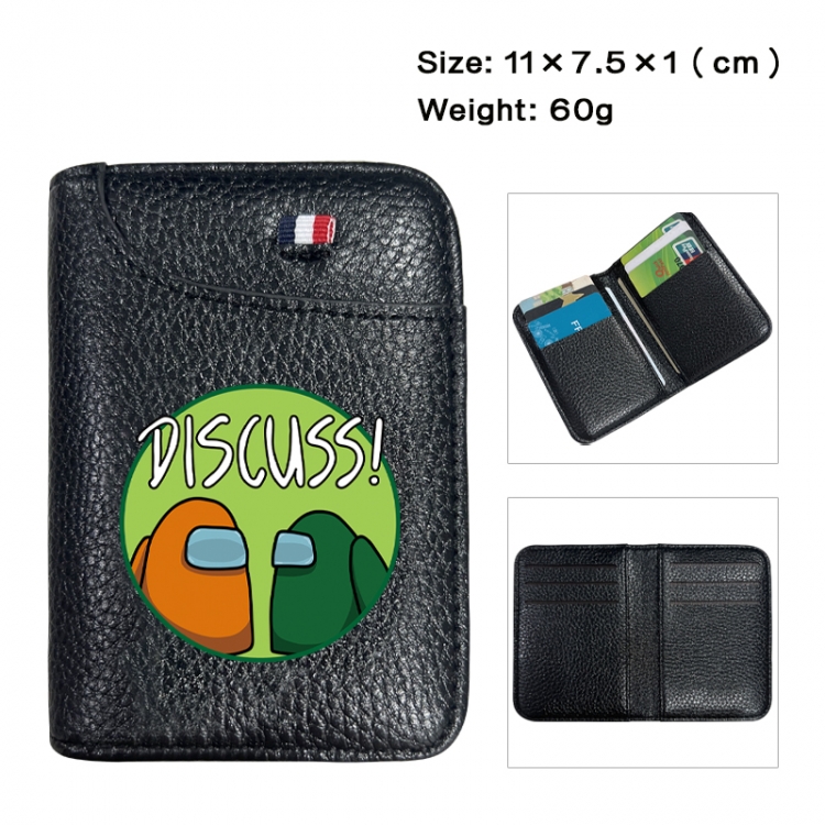 among-us Anime PU Half Fold Wallet Card Bag 11X7.5X1cm 60G