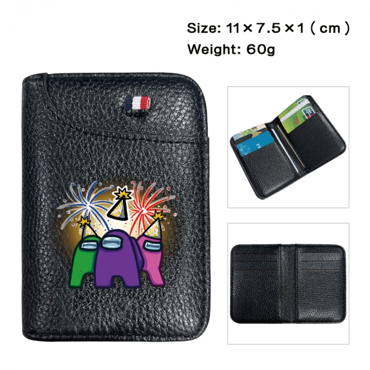 among-us Anime PU Half Fold Wallet Card Bag 11X7.5X1cm 60G