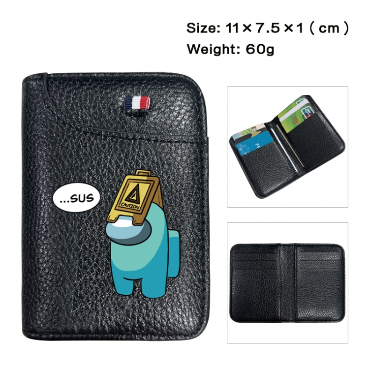 among-us Anime PU Half Fold Wallet Card Bag 11X7.5X1cm 60G