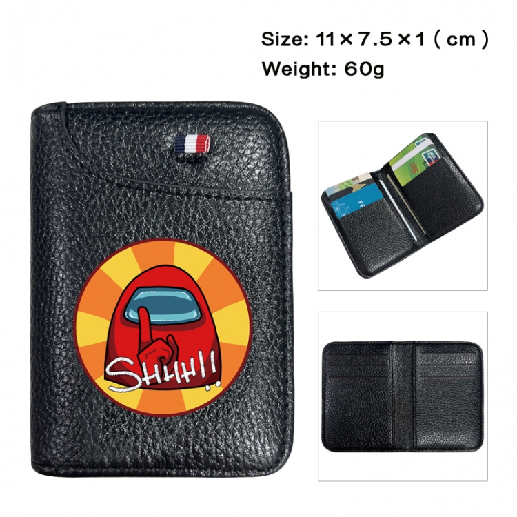 among-us Anime PU Half Fold Wallet Card Bag 11X7.5X1cm 60G