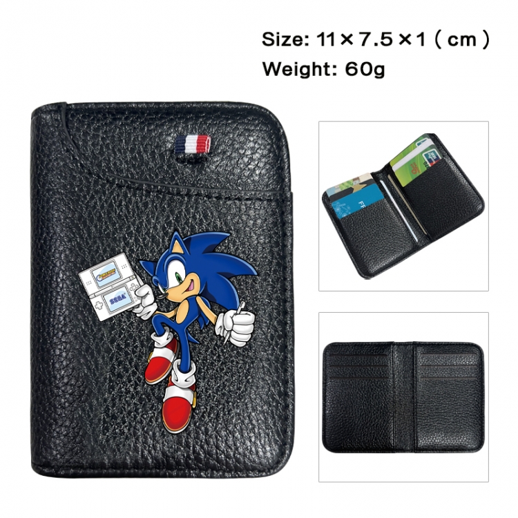 Sonic The Hedgehog Anime PU Half Fold Wallet Card Bag 11X7.5X1cm 60G