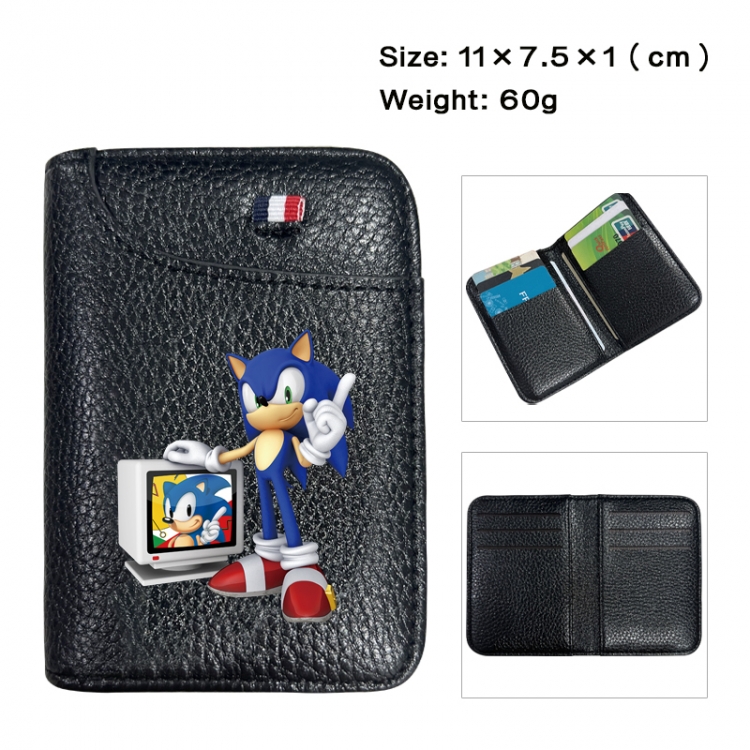 Sonic The Hedgehog Anime PU Half Fold Wallet Card Bag 11X7.5X1cm 60G