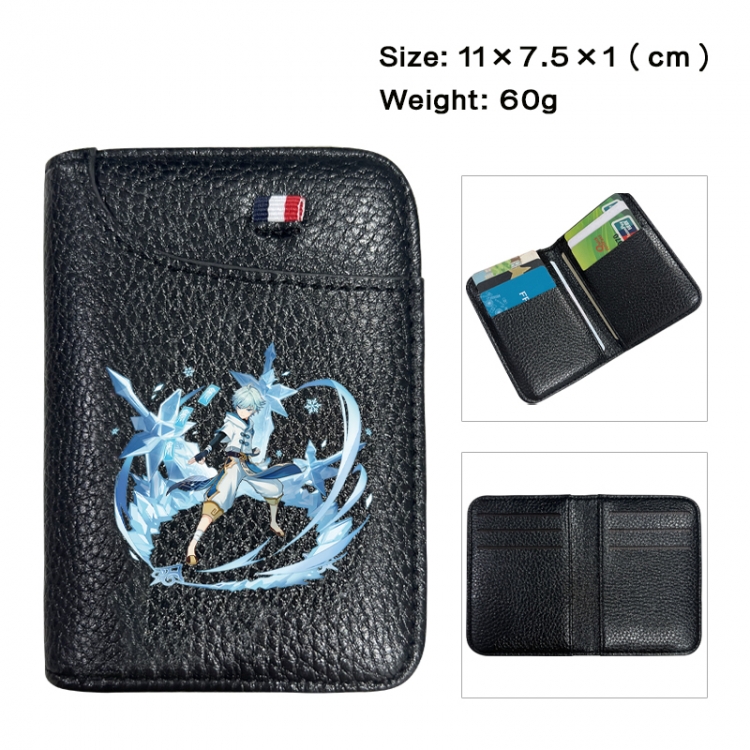 Genshin Impact Anime PU Half Fold Wallet Card Bag 11X7.5X1cm 60G