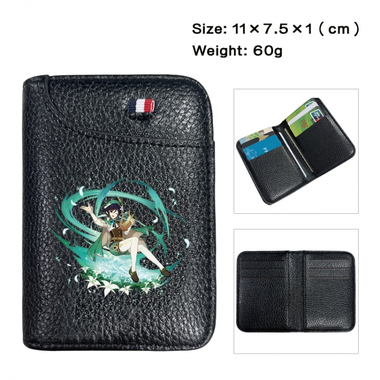 Genshin Impact Anime PU Half Fold Wallet Card Bag 11X7.5X1cm 60G