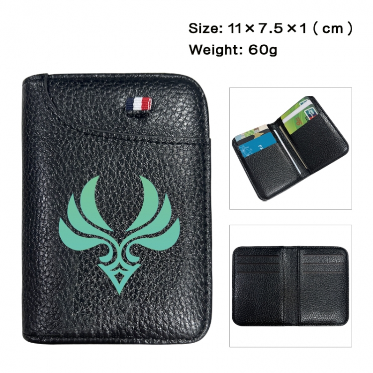 Genshin Impact Anime PU Half Fold Wallet Card Bag 11X7.5X1cm 60G