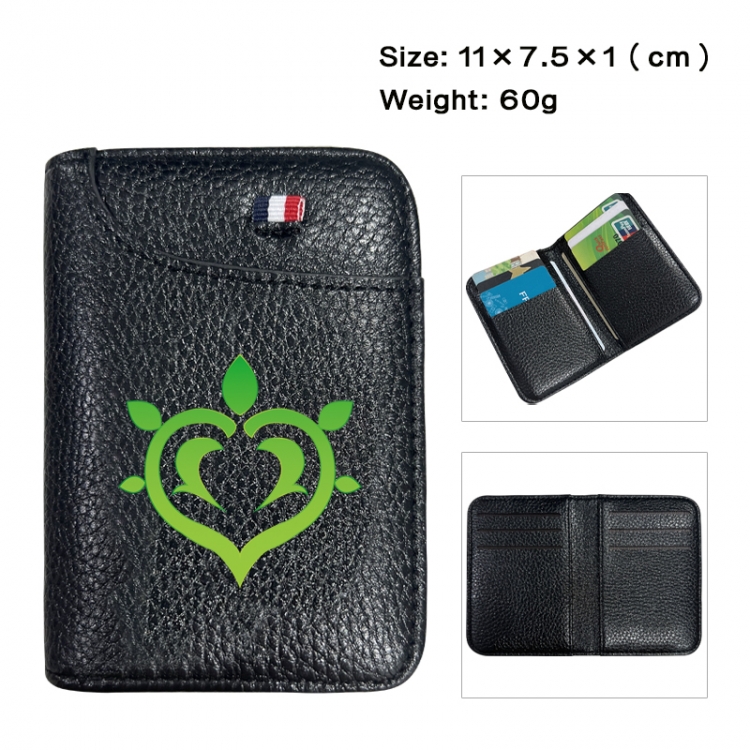 Genshin Impact Anime PU Half Fold Wallet Card Bag 11X7.5X1cm 60G