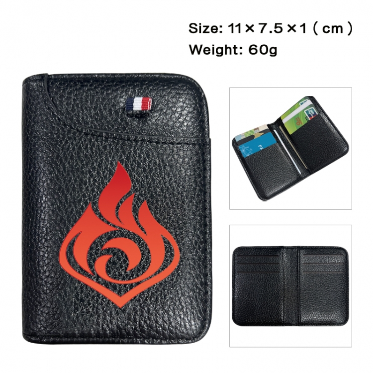 Genshin Impact Anime PU Half Fold Wallet Card Bag 11X7.5X1cm 60G