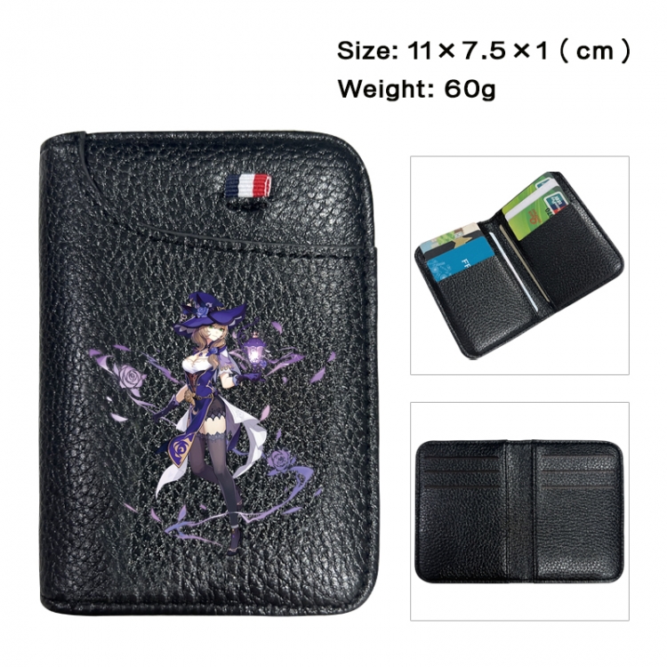 Genshin Impact Anime PU Half Fold Wallet Card Bag 11X7.5X1cm 60G