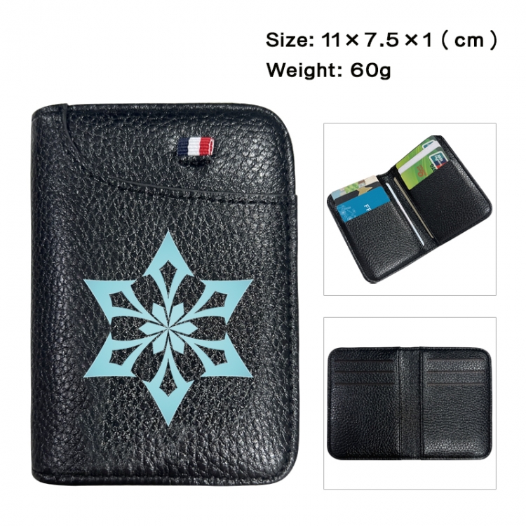 Genshin Impact Anime PU Half Fold Wallet Card Bag 11X7.5X1cm 60G