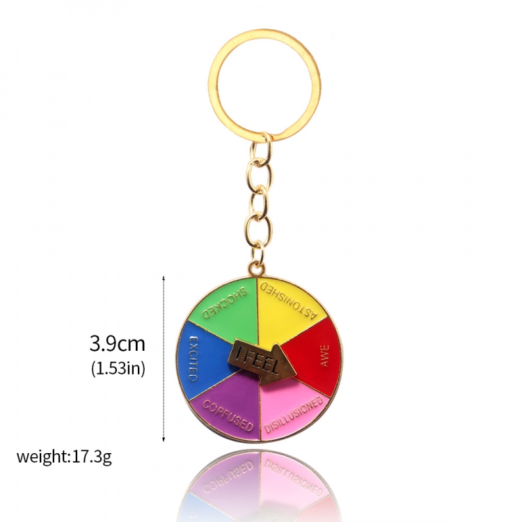 Creative rotating letter turntable keychain metal pendant   OPP packaging price for 5 pcs