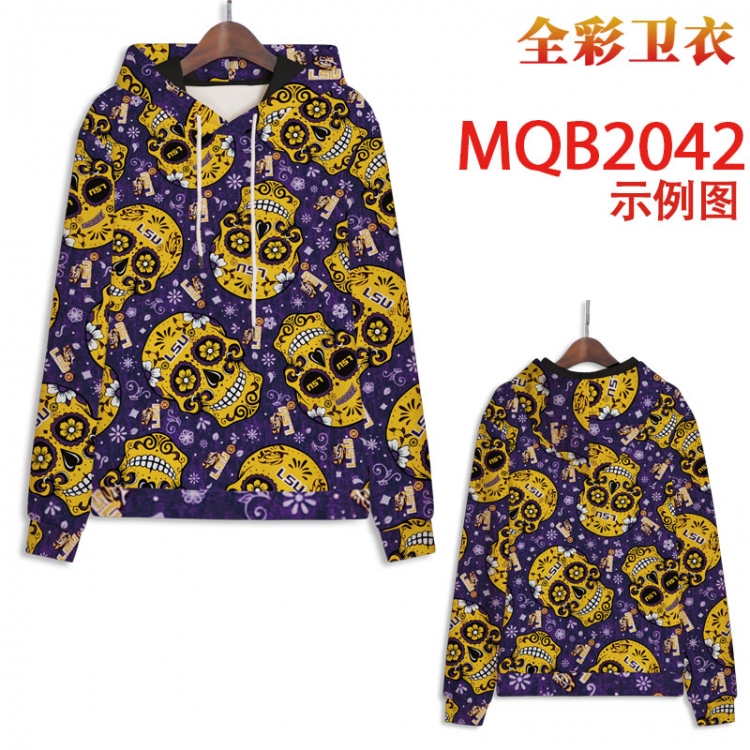 cartoon Full color long sleeve hooded patch pocket sweater from 2XS to 4XL MQB 2042