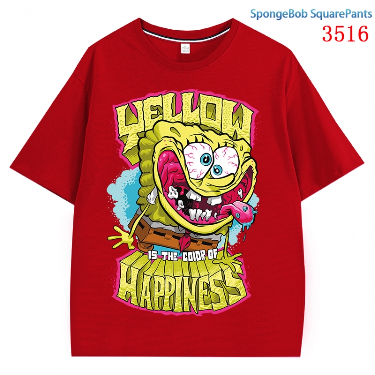 SpongeBob Anime Cotton Short Sleeve T-shirt from S to 4XL CMY-3516-3